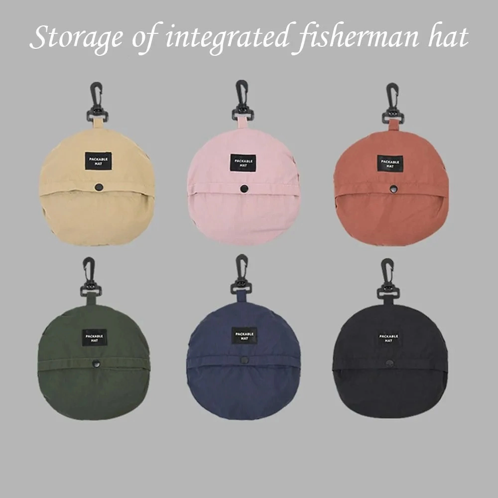 Unisex Foldable Waterproof Bucket Hat with Backpack Clip Quick Dry Sunshade for Outdoor Hats