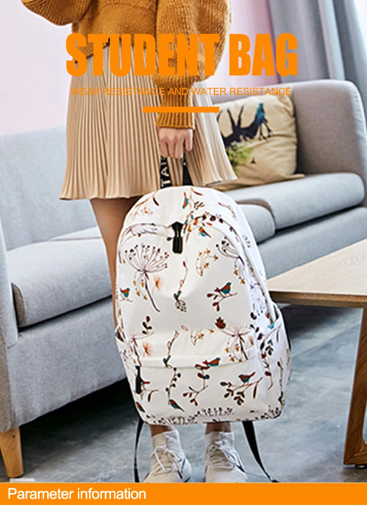 Waterproof Polyester Forest Middle Student Teenager Girls School Bag Women&prime;s Backpacks Woman Fashion Womens Fashion Flower