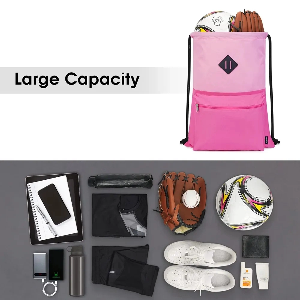 OEM ODM Foldable Backpack Sports Gym Bagpack with Wet Compartment Waterproof Women Men Draw String Bags