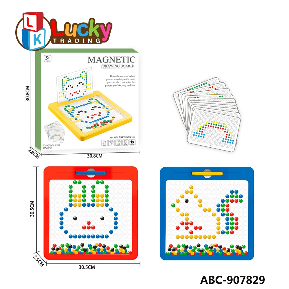 Indoor Colorful Doodle Board with Magnetic Pen &amp; Beads Toy