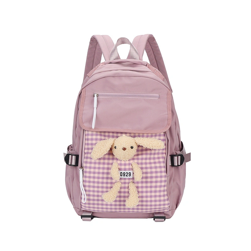 (WD6180) Long Ear Rabbit Cartoon Lady Primary and Secondary School Students School Bag Double Shoulder Backpack Travel Leisure Backpack