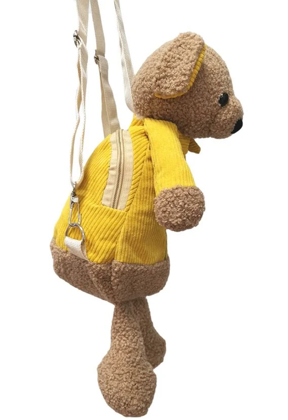 Yellow Bear Plush Toy Backpack Plush Handbag Cute Cartoon Backpack