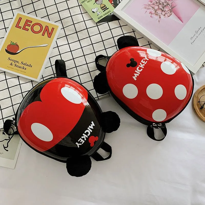 (WD6243) Cartoon Kindergarten Anti-Lost Schoolbag 2-6 Years Old Mickey Ladybug Children&prime;s Bag Men&prime;s and Women&prime;s Treasure Backpack Hard Shell Backpack