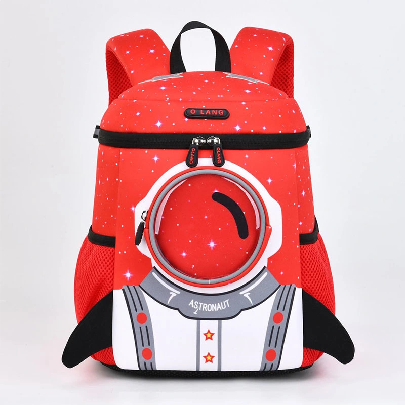 Lightweight Neoprene SBR Material Astronaut Kids School Bag Custom Logo 3D Cartoon Children Backpack