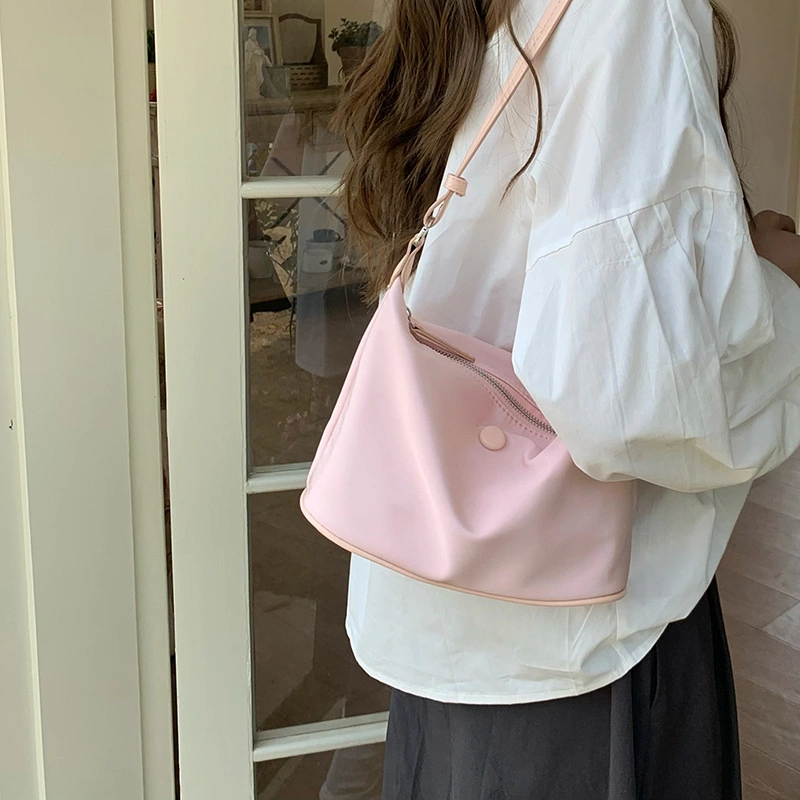 Spring and Summer Light Weight Waterproof Nylon Oxford Cloth Korean Ins Style Dumpling Armpit Shoulder Messenger Small Female Bag