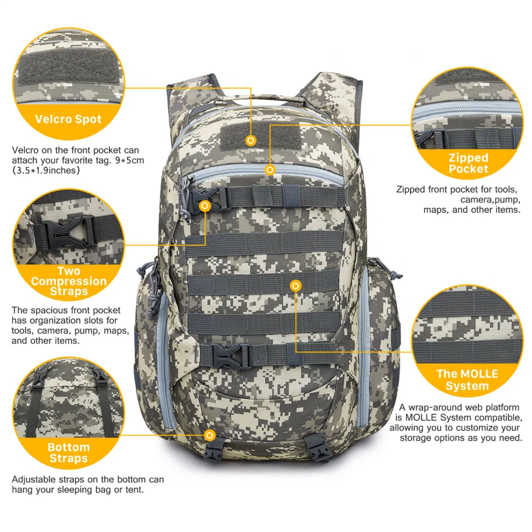 Outdoor Sports Camouflage Waterproof Hiking Hydration Backpack Travel Camping Bag