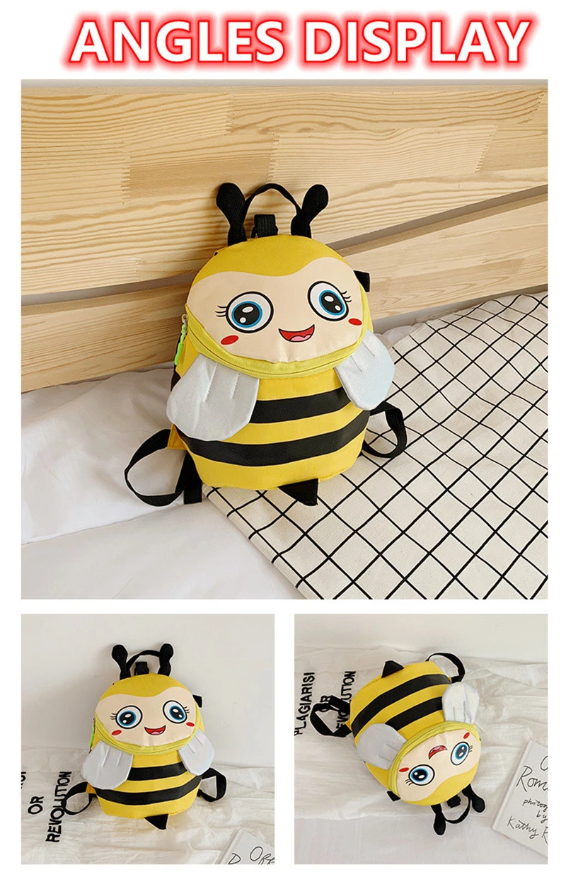 Anti Lost Cartoon Bee Animal Child Bags Kids Backpacks with Safety Leash