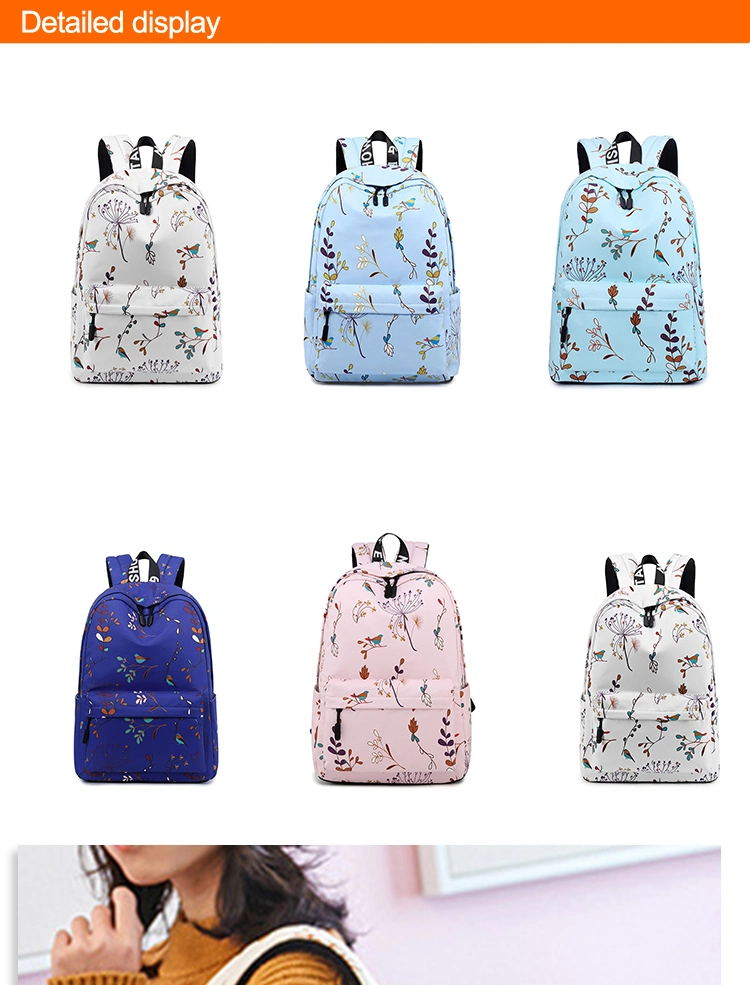 Waterproof Polyester Forest Middle Student Teenager Girls School Bag Women&prime;s Backpacks Woman Fashion Womens Fashion Flower