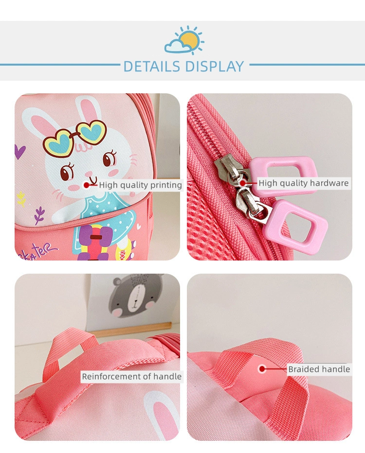 Kindergarten Schoolbag Boys and Girls Cute Cartoon Rabbit Astronaut Backpack Wholesale Custom