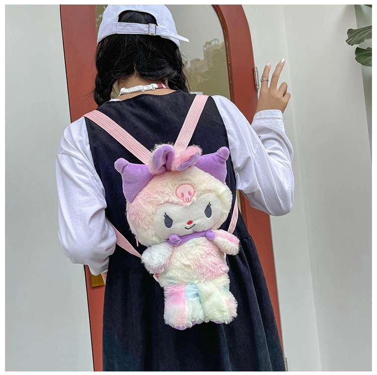 Customized Cartoon Kawaii Cinnamoroll Children&prime;s School Cute Stuffed Toys Bag Plush Backpack