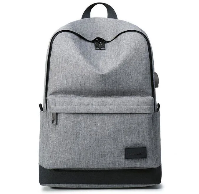 Fashion Polyester Gray Laptop Travel Gym High College School Backpack Teenager