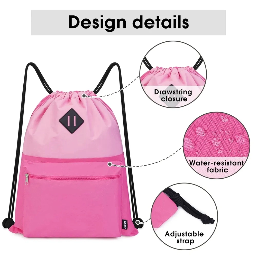 OEM ODM Foldable Backpack Sports Gym Bagpack with Wet Compartment Waterproof Women Men Draw String Bags