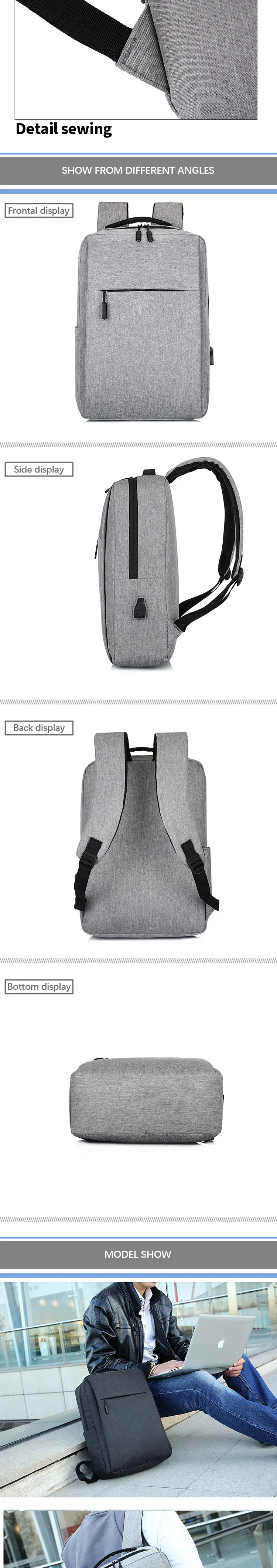 Travel Business Antitheft Mens Backpack Bag Waterproof Backpack Office Computer Bag Laptop Backpack with USB Charging Port