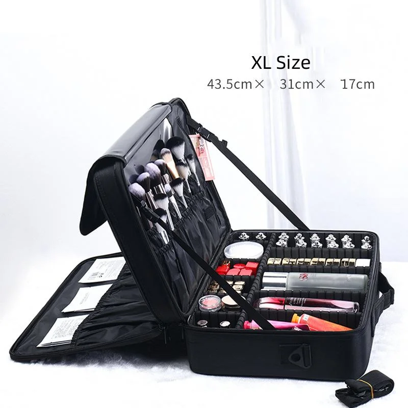 36-55L Oxford Cloth Professional Cosmetic Makeup Train Case Bag