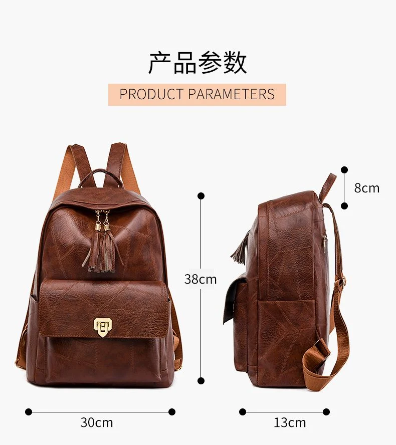 Factory OEM ODM Fashionable Classically Ladies Designer PU Leather Women Perfect Travelling Casual School Teenage Girls Students Popularly Lady Backpack