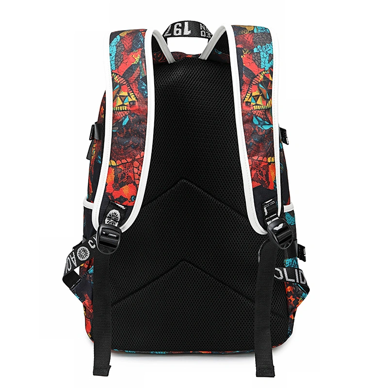 Printed Student Backpack Printed Splashproof Computer Bag Outdoor Street Travel Backpack