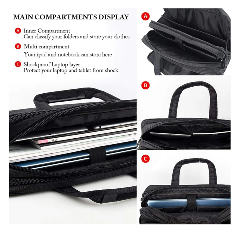 15.6 Inch Notebook Waterproof Computer Shoulder Expandable Messenger Laptop Bag