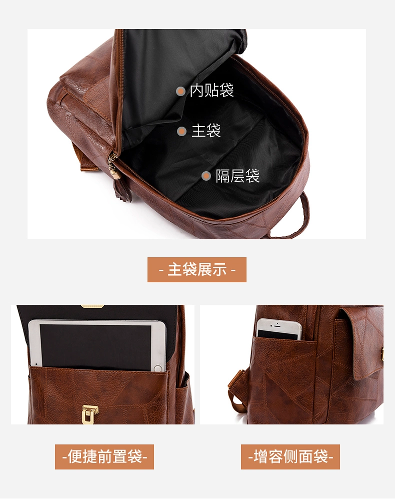 Factory OEM ODM Fashionable Classically Ladies Designer PU Leather Women Perfect Travelling Casual School Teenage Girls Students Popularly Lady Backpack