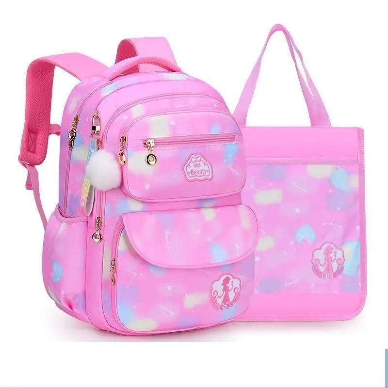 Girls Children Waterproof Light Weight Pink Princess Student Kid School Backpack