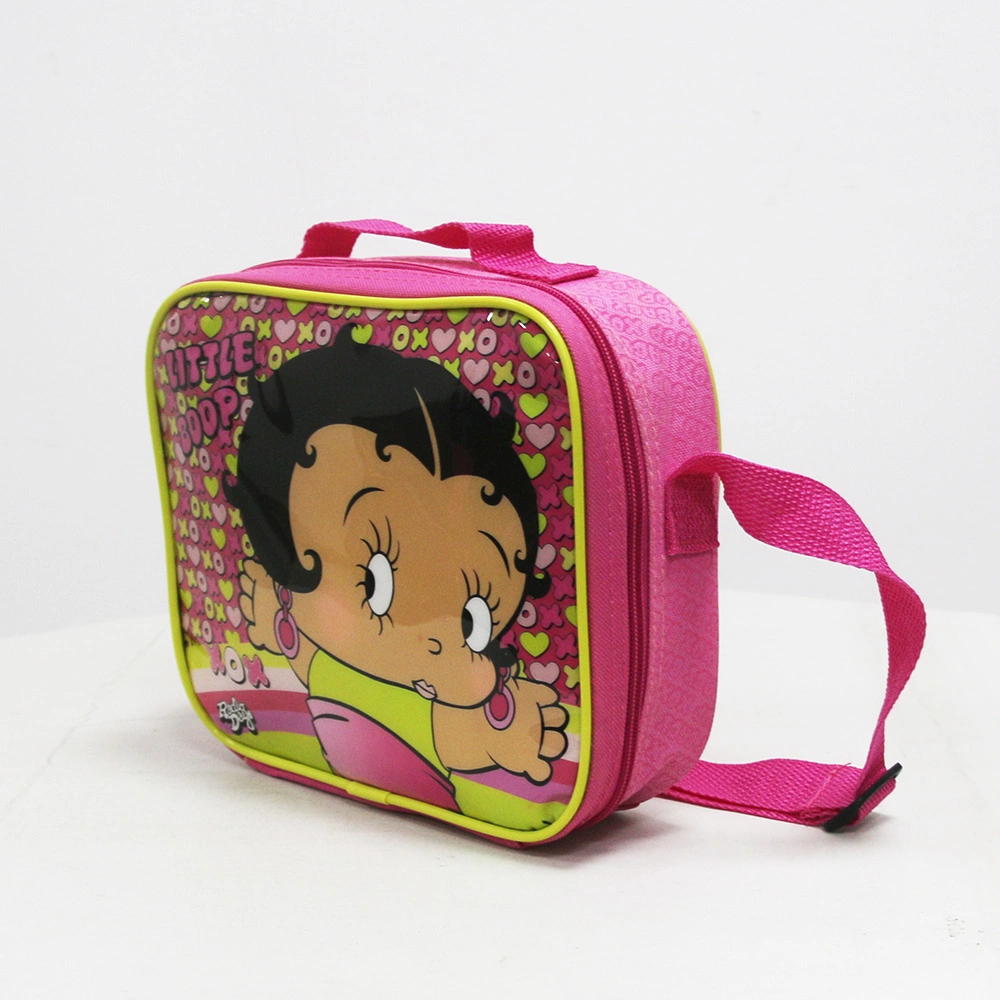 Custom Display Supermarket Cartoon Functional Shoulder Stationery Girls Student Kids Rolling Wheeled Trolley Pen Pencil Case Cooler Lunch Bag Back School Bags