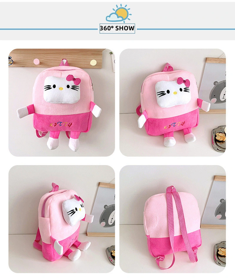 Zoo Series Cartoon Children School Shoulder Bag Plush Animal Kindergarten Kids Backpack