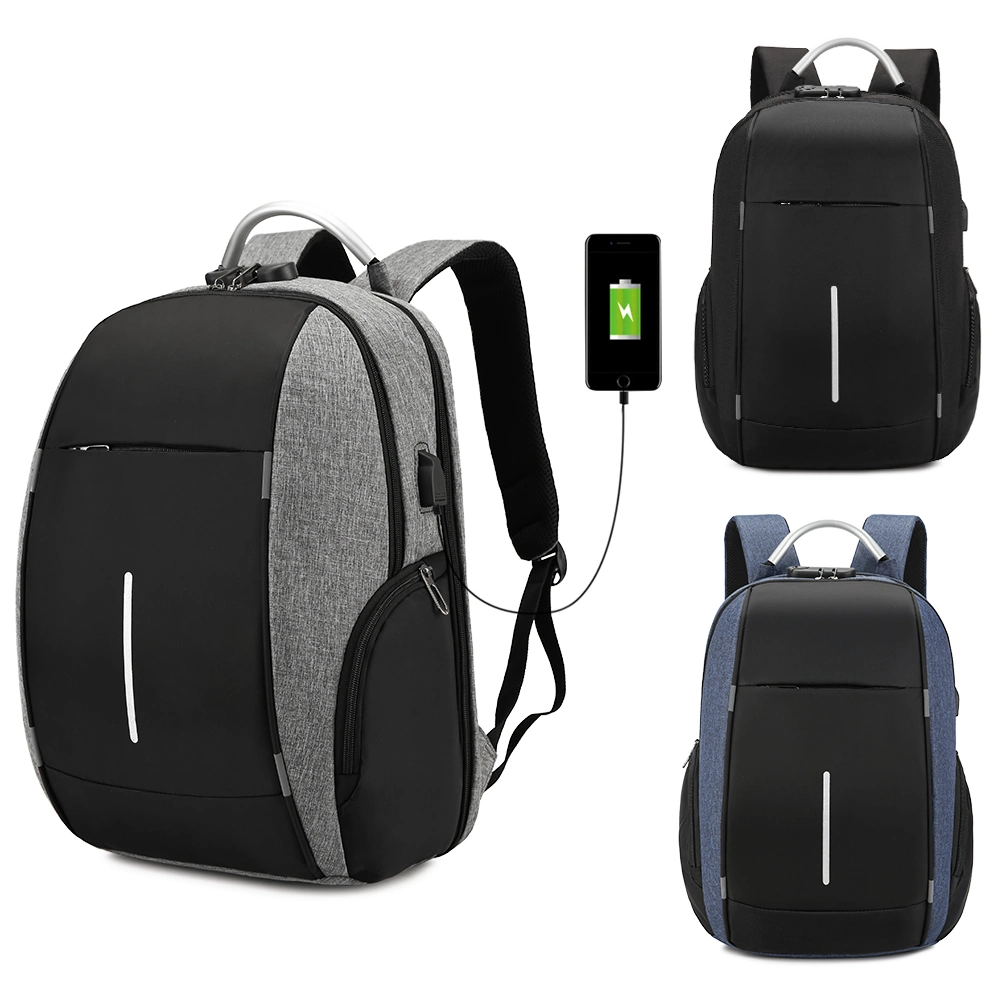 Anti-Theft USB Charging Briefcase Notebook Bags Travel Waterproof Bag