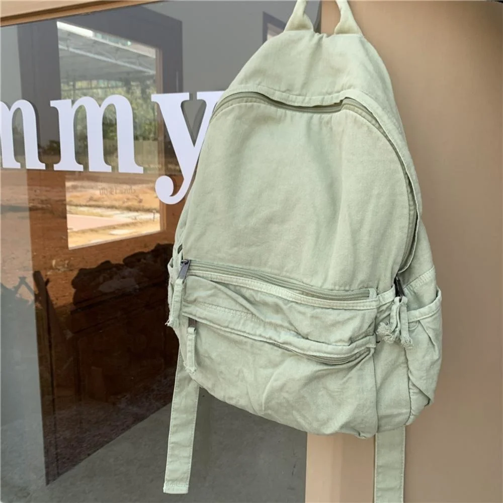 Nylon Bag Large Capacity School Backpack Retro Student Street Cool Backpack Travel Canvas Handbag Teenage Women Girl Book Bag Wyz21981