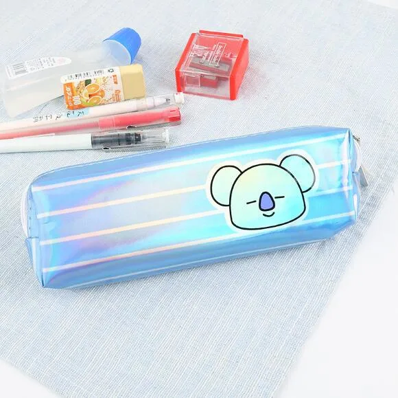 Cartoon Stripe Pencil Bag Laser Pencil Bag for School and Promotions Use