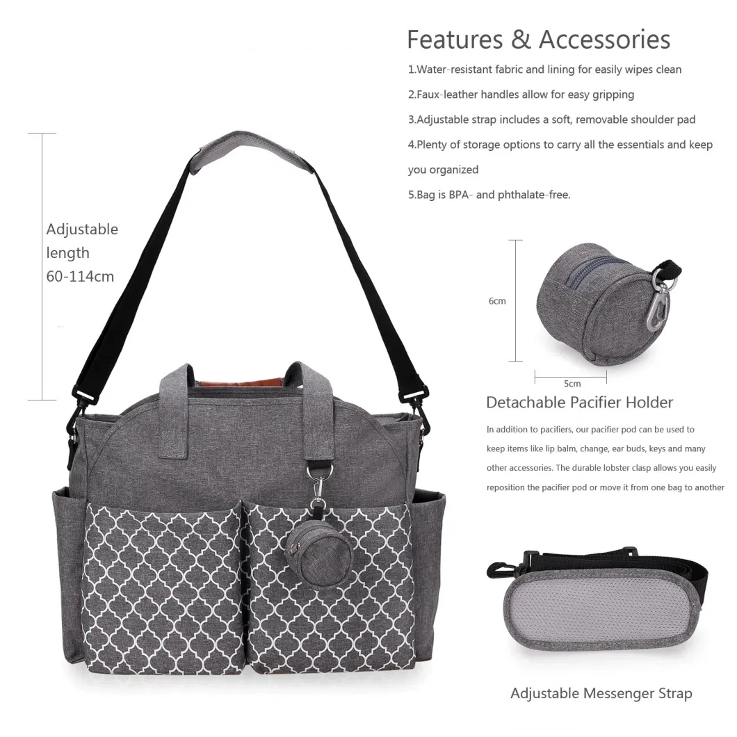 New Trendy Outing Baby Care Bags Multi-Pockets Diaper Carrier Handbag Practical Mummy Tote Bag