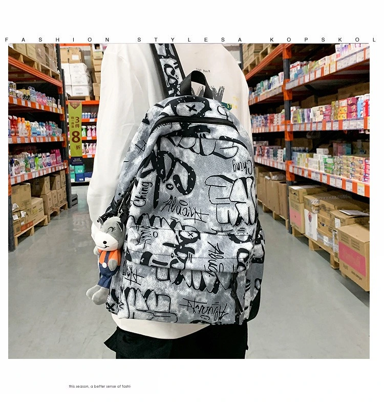 Extra Large Backpack High Capacity Doodle Cartoon Printed School Bag Large Capacity College Backpack Sports Promotion Backpacks