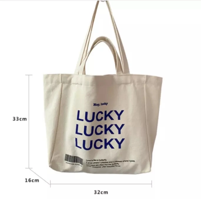 Eco Cotton Tote Bag with Multiple Pockets Canvas Bag with Custom Logo