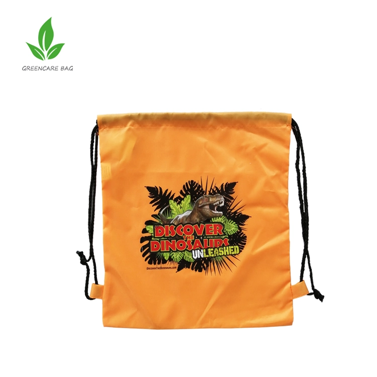 Low MOQ Custom Reusable Tropical Pull String Bag Drawstring Backpack Polyester Drawstring School Bag for Outdoor Use