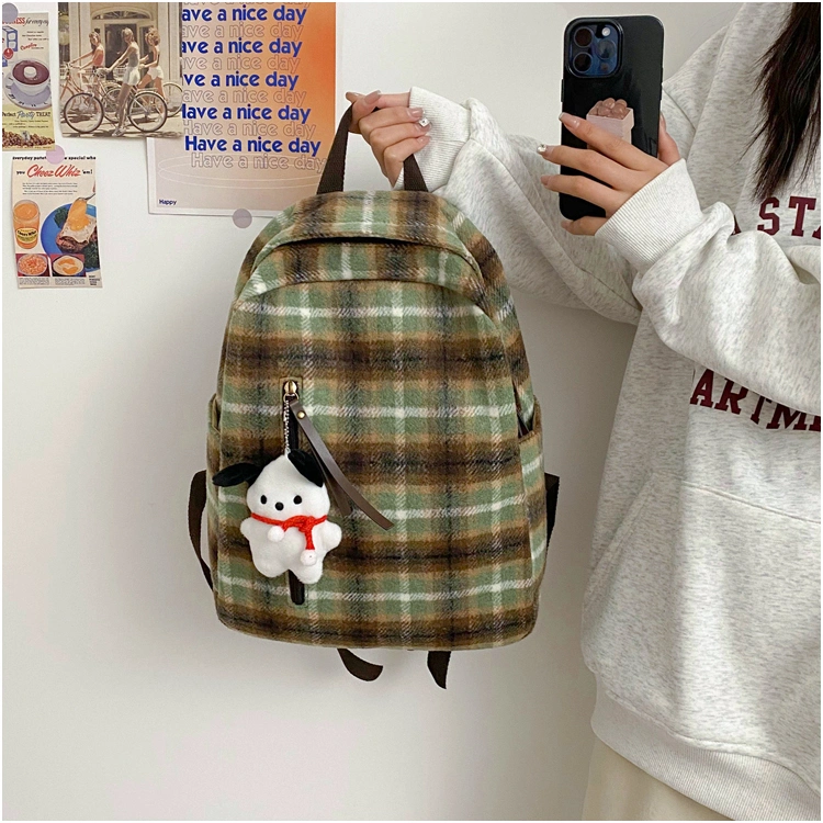 2023 Autumn and Winter New Versatile Fashion Suede Women&prime;s Bag Retro College Style Backpack