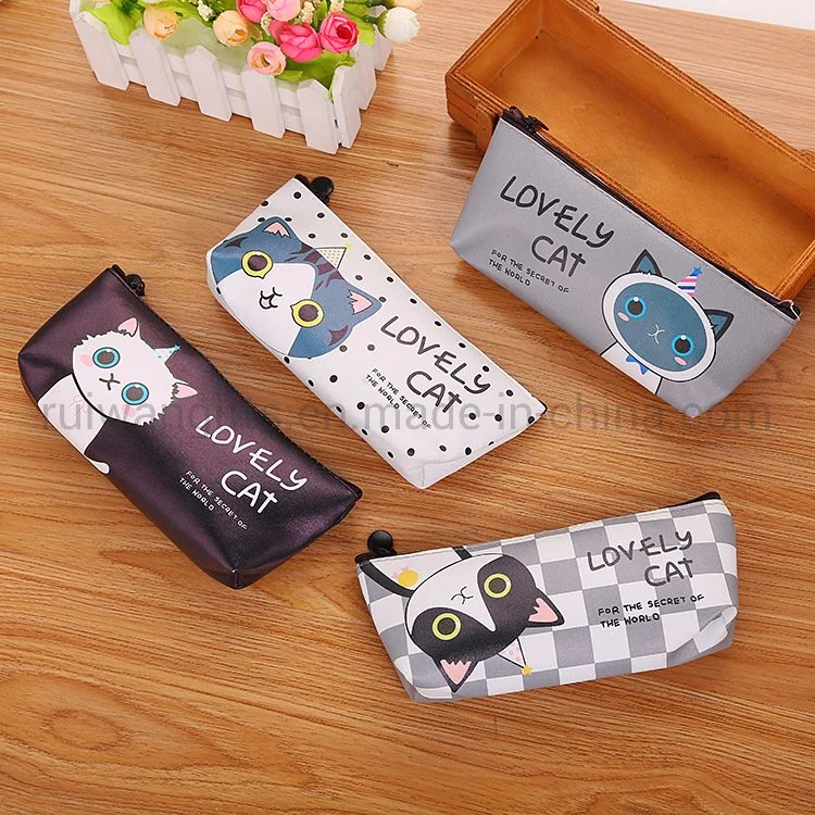 Hot Selling School Cute PU Leather Pencil Case Pencil Bag