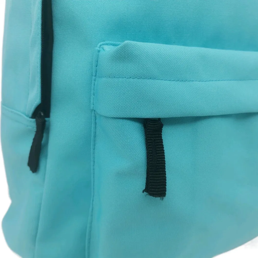 New Style 2023 Solid Color Lake Blue Polyster 16inch School Bag Backpack