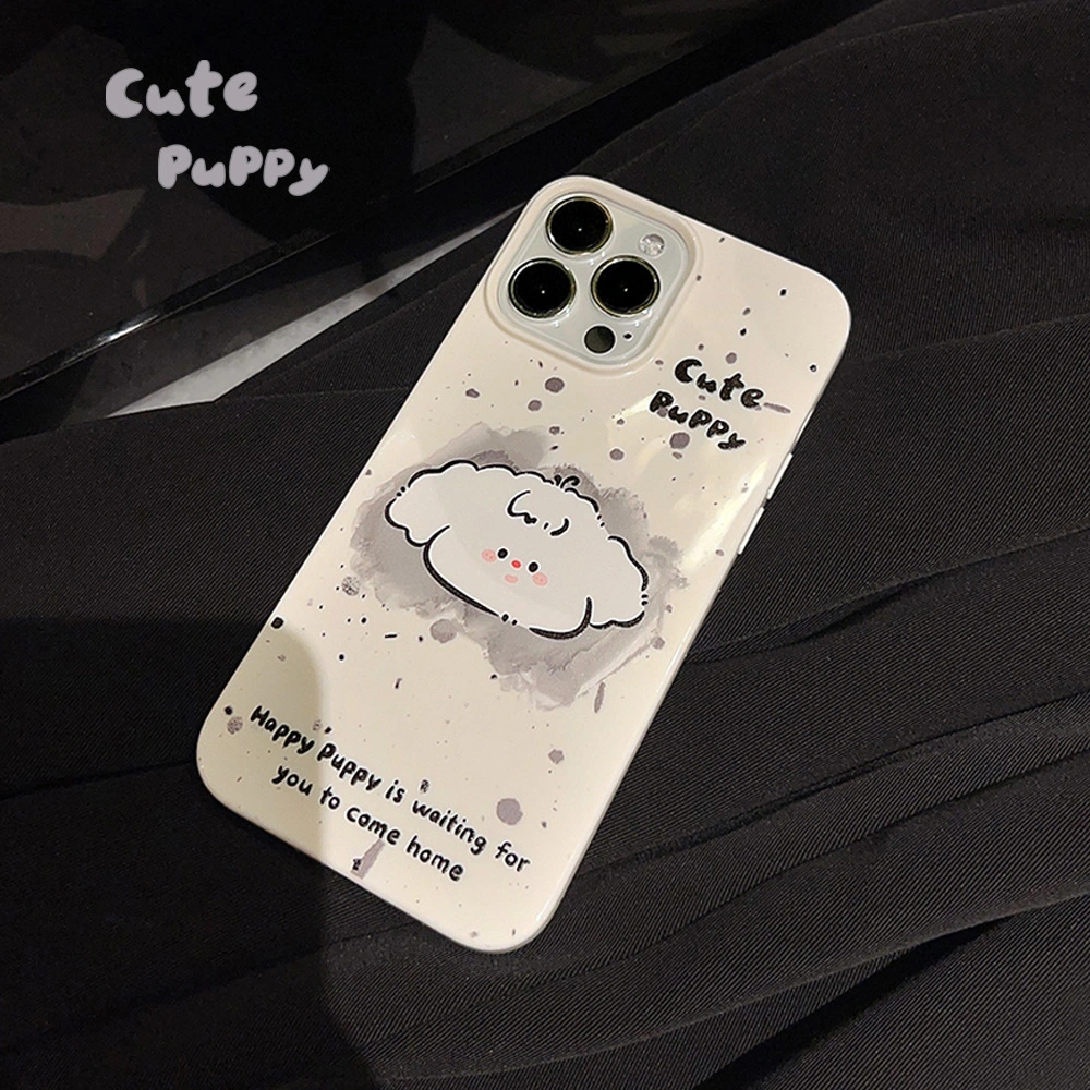 Splash Ink Doodle Cartoon Puppy iPhone15 Phone Case Apple 11 Creative 14promax Silicone 12 Applies 13