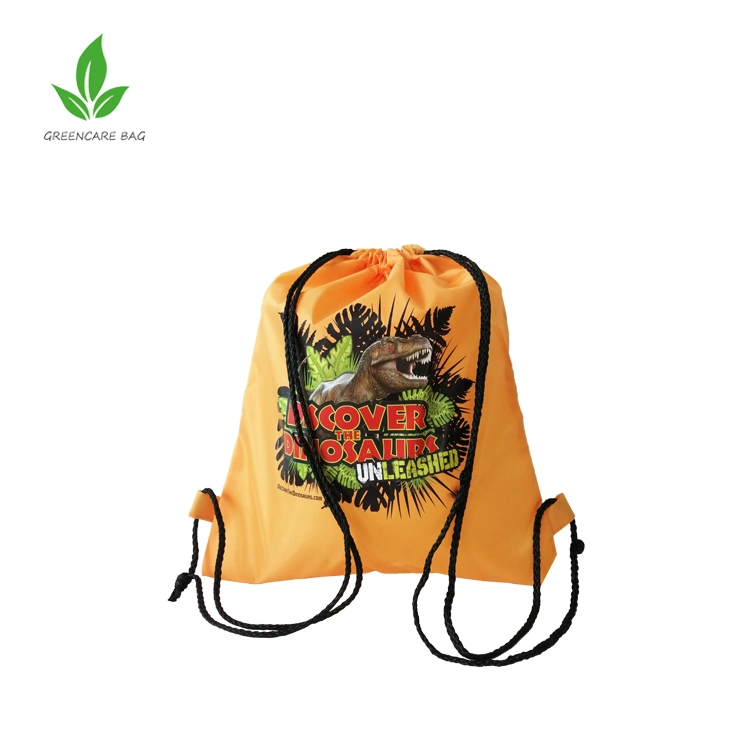 Low MOQ Custom Reusable Tropical Pull String Bag Drawstring Backpack Polyester Drawstring School Bag for Outdoor Use