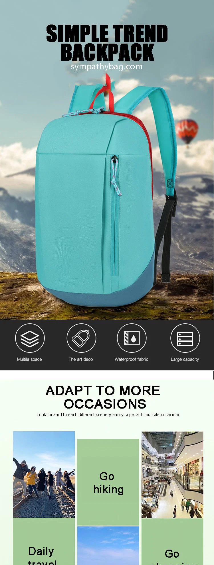 New Waterproof Backpack Outdoor Travel Light Cheap Waterproof Backpack