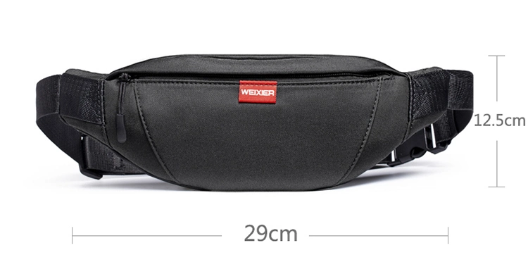 Fashion Cheap Man Nylon Fanny Pack Men Sports Casual Multi Pocket Travel Waist Bags with Earphone Hole