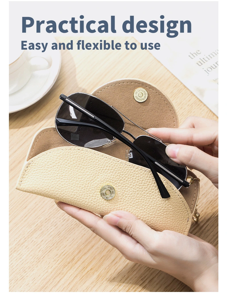 High Quality Soft Sunglasses Bag Portable Luxury Leather Glasses Eyeglasses Pouch Bag