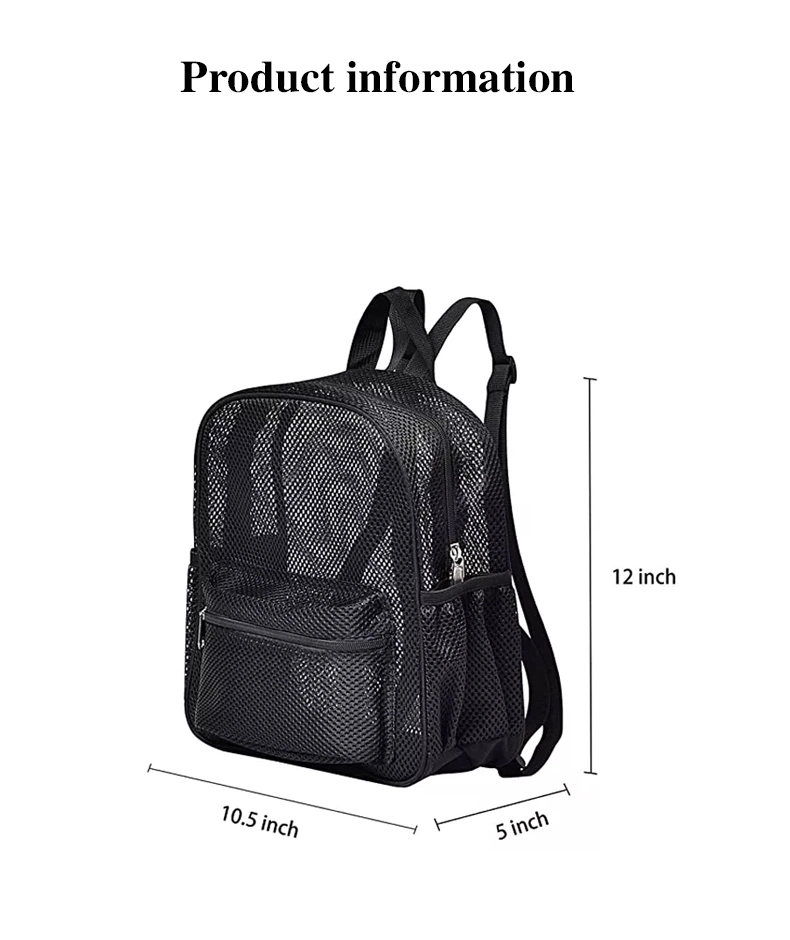 Factory Sale Promotional Cheap Wholesale Sport Swimming Backpack See Through Mesh Backpack