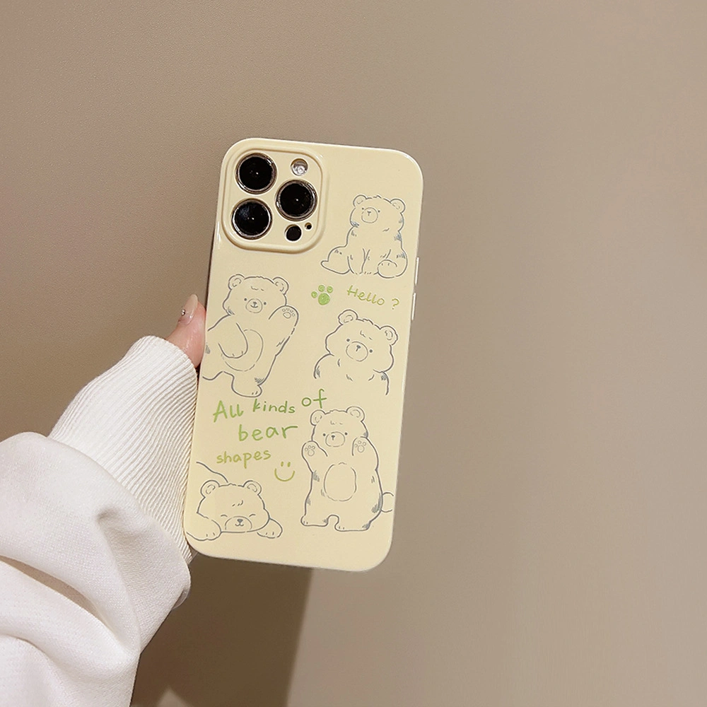 Doodle Instagram Bear iPhone14 Apple Phone Case 11 Personality 13 Silicone 12 for 15PRO Max Hair Replacement