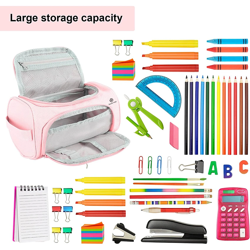 Big Capacity Pencil Pouch Large Marker Pen Case Multiple Use Aesthetic Stationery Bag School College Office Organizer Gift for Teens Girls Students Pen Bag