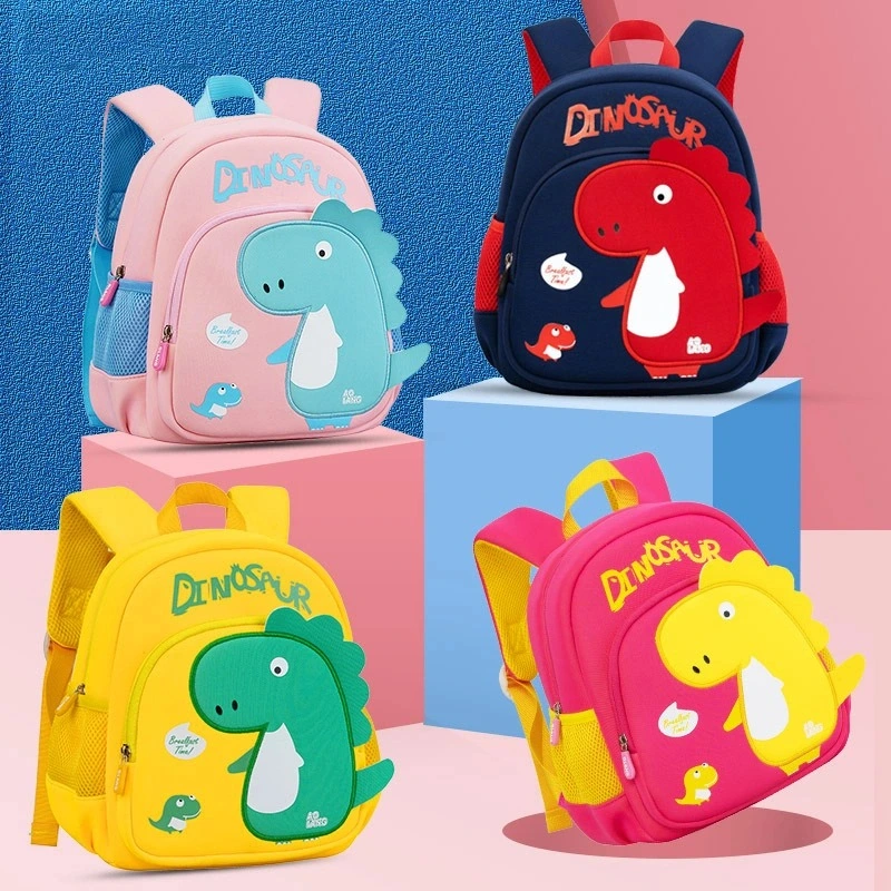 Cute Cartoon Dinosaur Pattern Children Backpack Good Quality Soft Touch Feel Kid School Bag