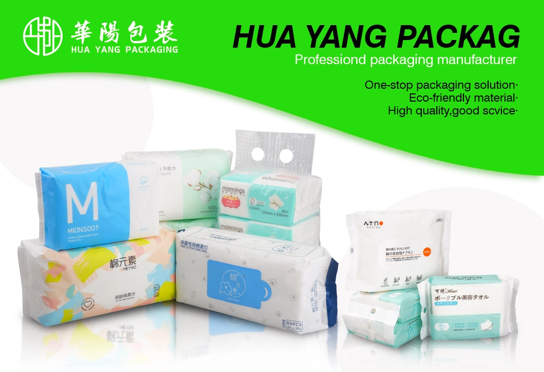 Custom Printed Disposable Face Towel Cotton Soft Towel Packaging Side Gusset Bag