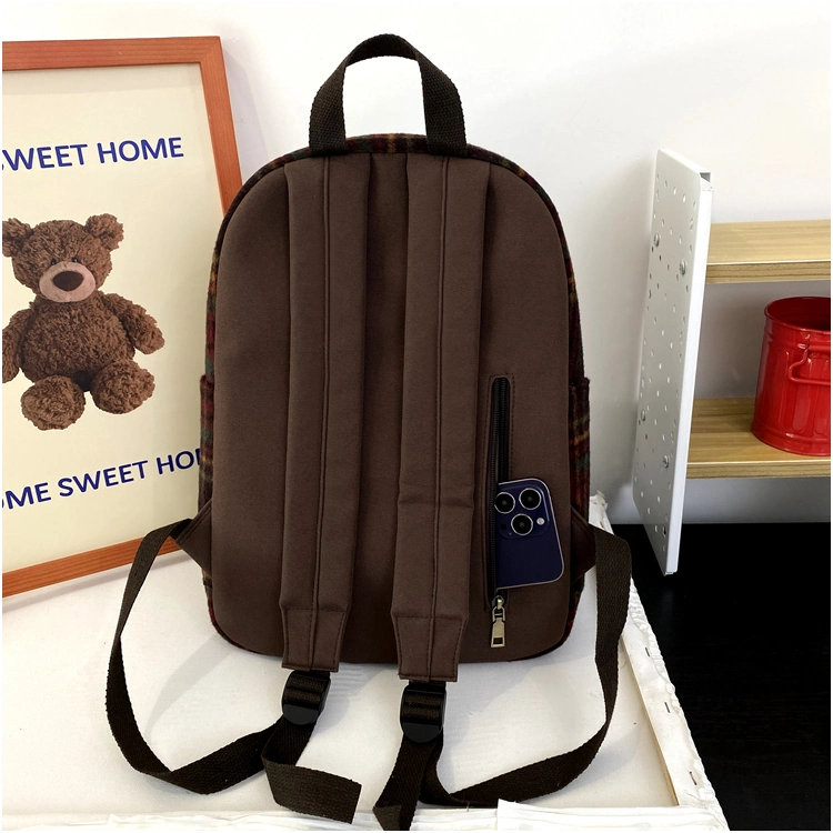 2023 Autumn and Winter New Versatile Fashion Suede Women&prime;s Bag Retro College Style Backpack