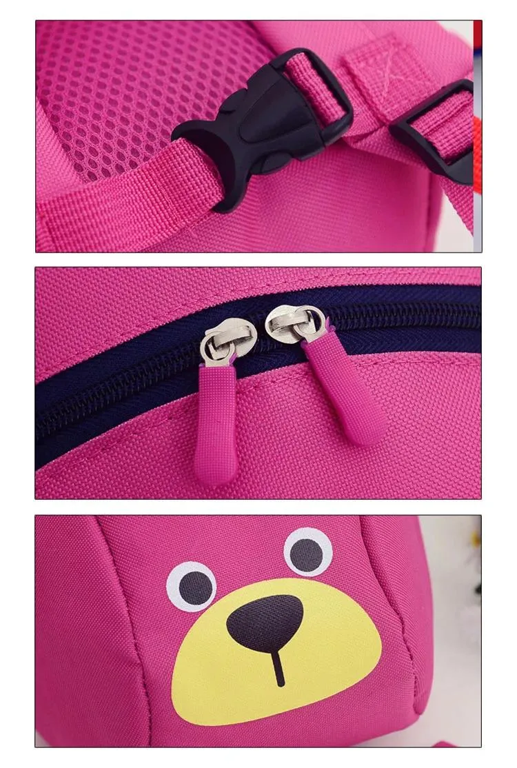 New Kindergarten Cartoon Bear Anti-Lost Waterproof Children Toddler Kids Backpack