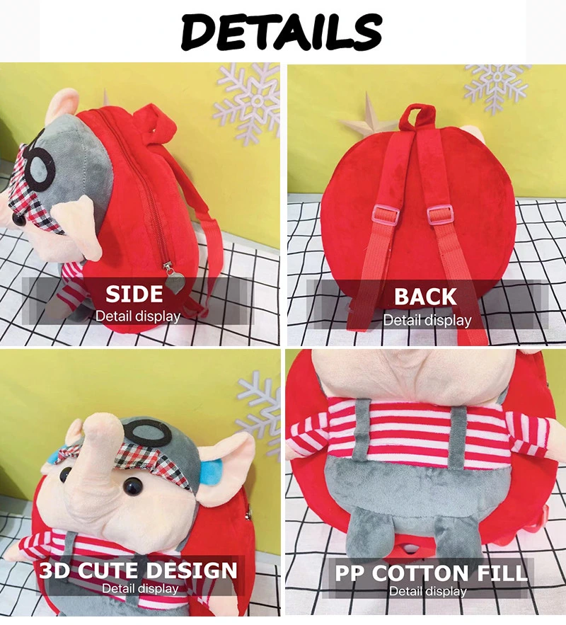 3D Cartoon Plush Children Kindergarten Schoolbags Popular Animal School Kids Backpack Bags