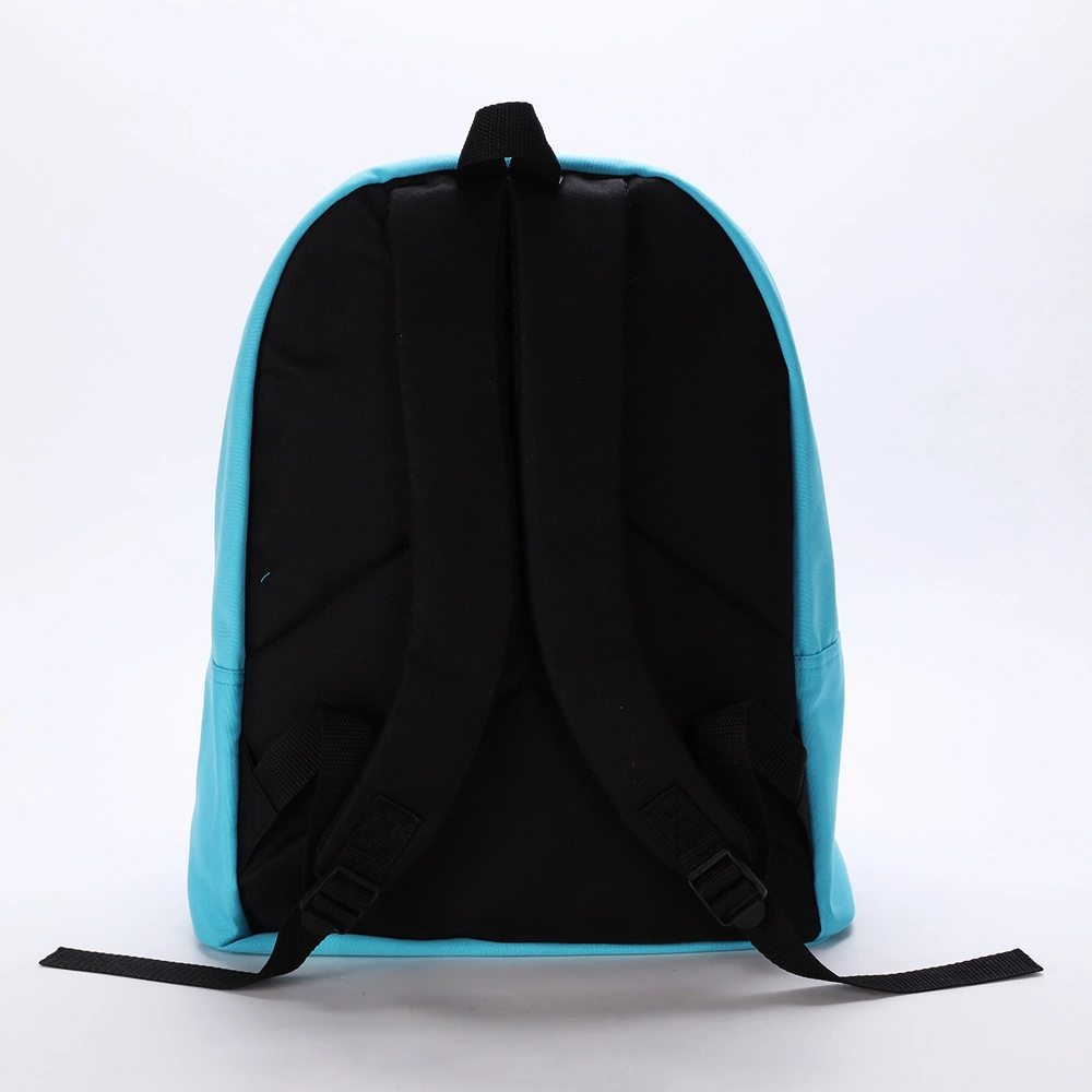 New Style 2023 Solid Color Lake Blue Polyster 16inch School Bag Backpack