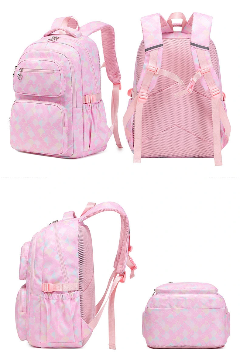 Three-Piece Sets Fashion Girl Waterproof Primary Children School Student Lunch Pencil Pen Backpack Pack Bag (CY0090)